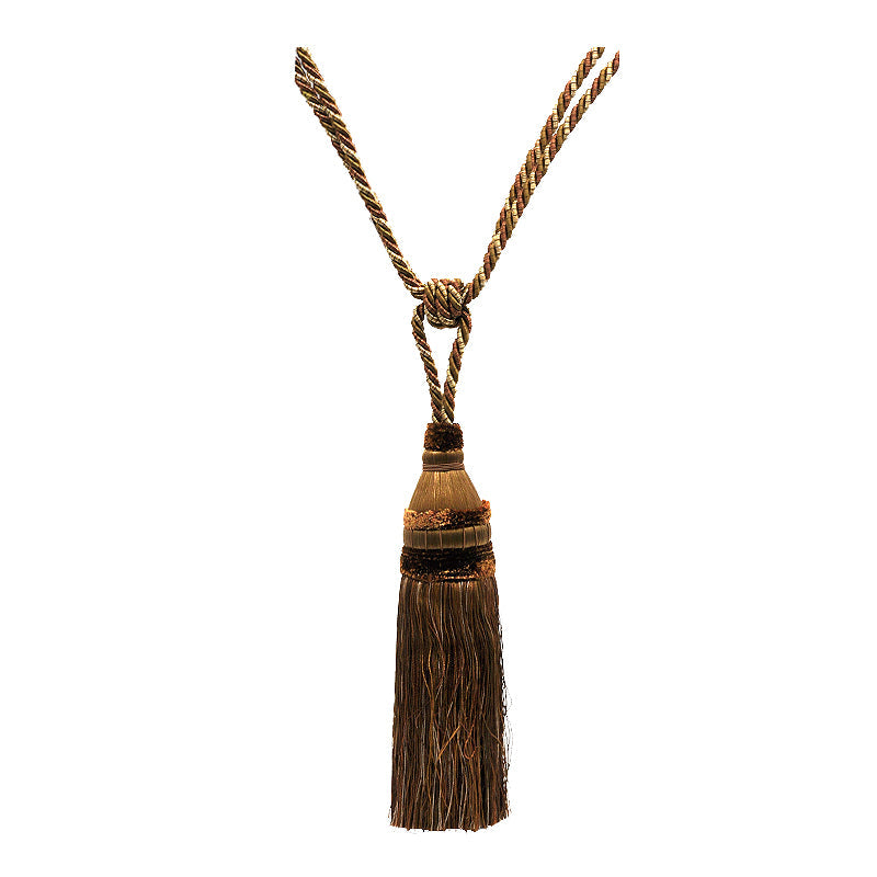 Odyssey Collection - 12" Length SINGLE TASSEL TIEBACK - BT-6030-83/36 Bronze and Tan