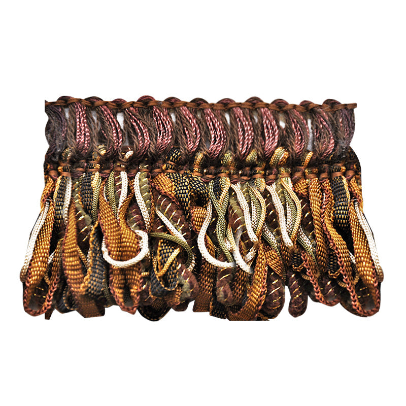 Odyssey Collection - 2 1/2" width Looped Brush Fringe (25 Yard Roll) - Brown and Tan