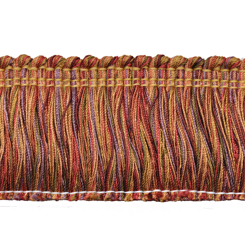 Odyssey Collection - 2" width BRUSH FRINGE (25 Yard Roll) - Burgundy and Olive