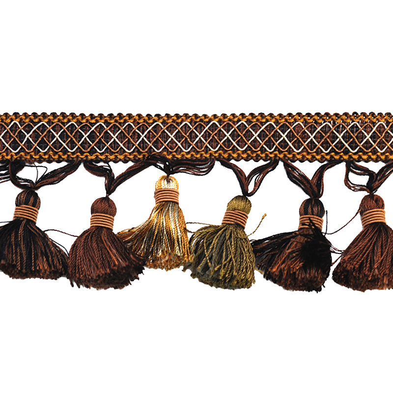 Odyssey Collection - 3 1/2" Tassel Fringe (25 Yard Roll) - BF-4500-66/36 Brown and Tan