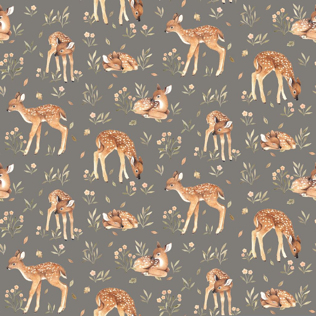 Oh Deer Pewter Cotton Wideback Fabric Per Yard