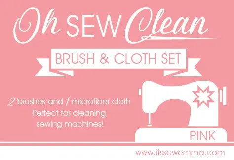 Oh Sew Clean Brush and Cloth Set Pink Checker Distributor