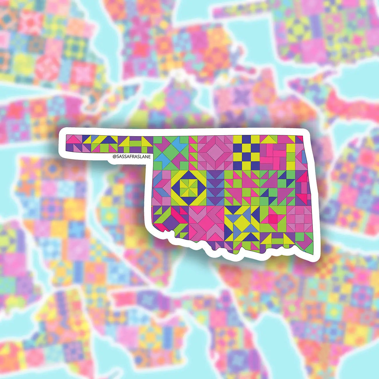 Oklahoma State Quilt Stickers