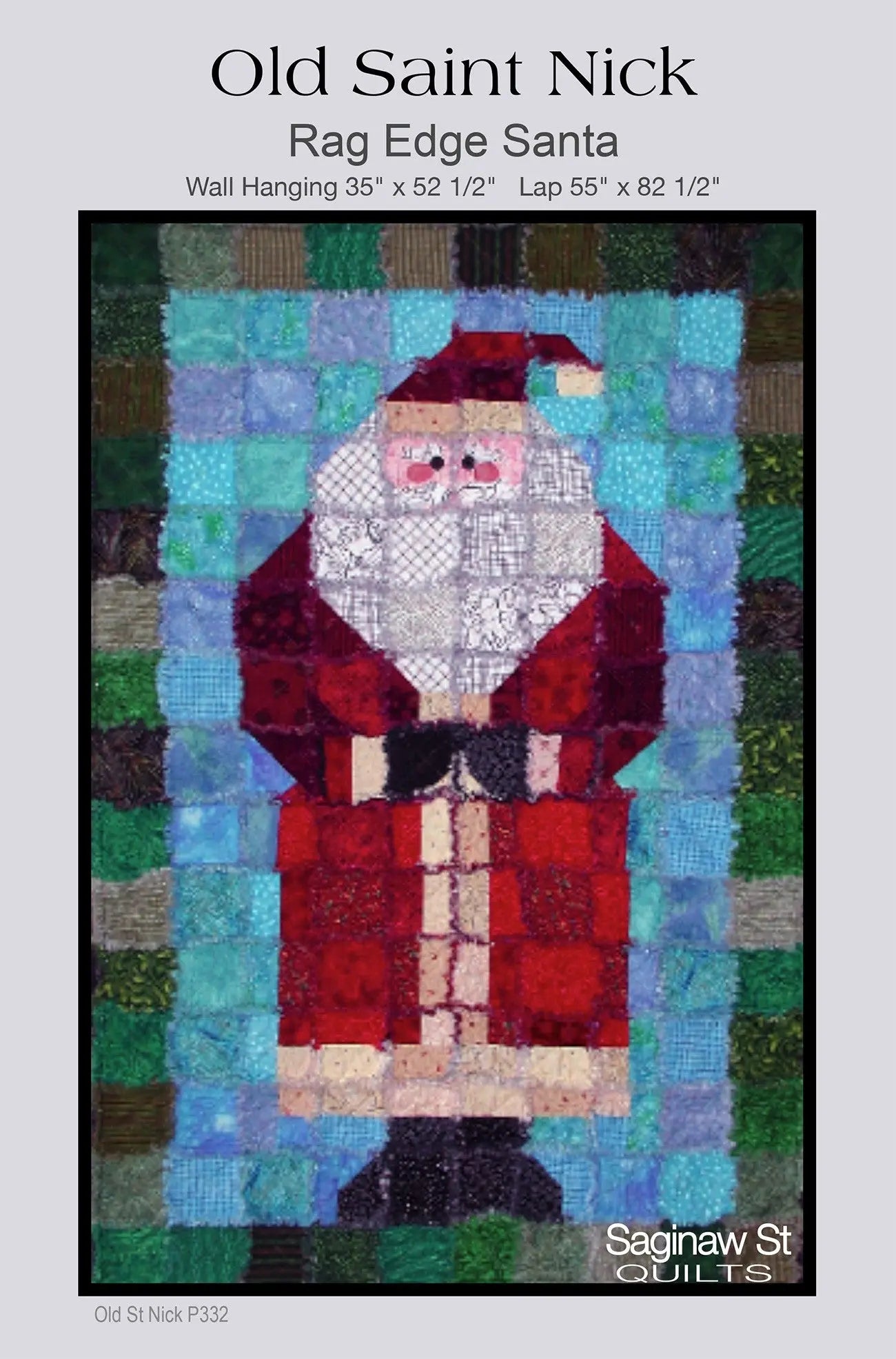 Old Saint Nick Rag Edge Santa - Linda's Electric Quilters