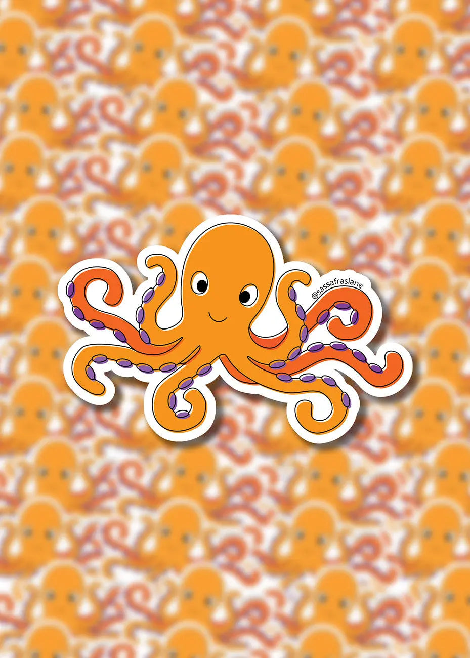 Orange Octopus Stickers - Linda's Electric Quilters