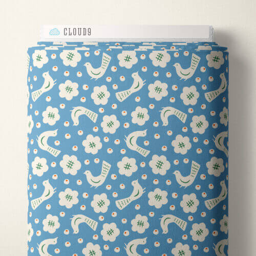 Orchard Deco - Sakura - Blue 44" / 45" Fabric Per Yard