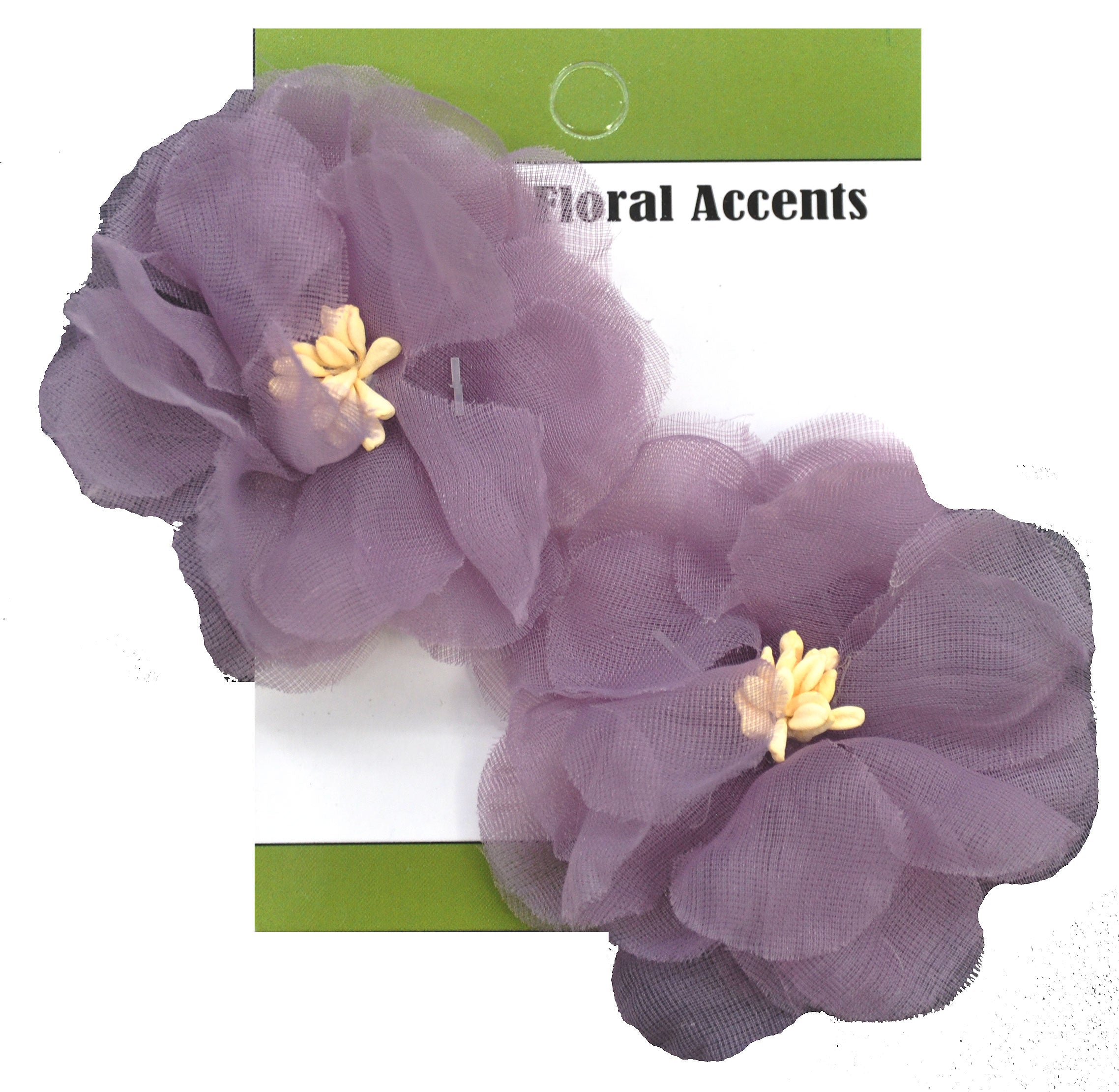 Organza Flower Appliqués - 12pcs 2 1/2" round (6 Cards Per Order) - BPP-A1-21 Lavender