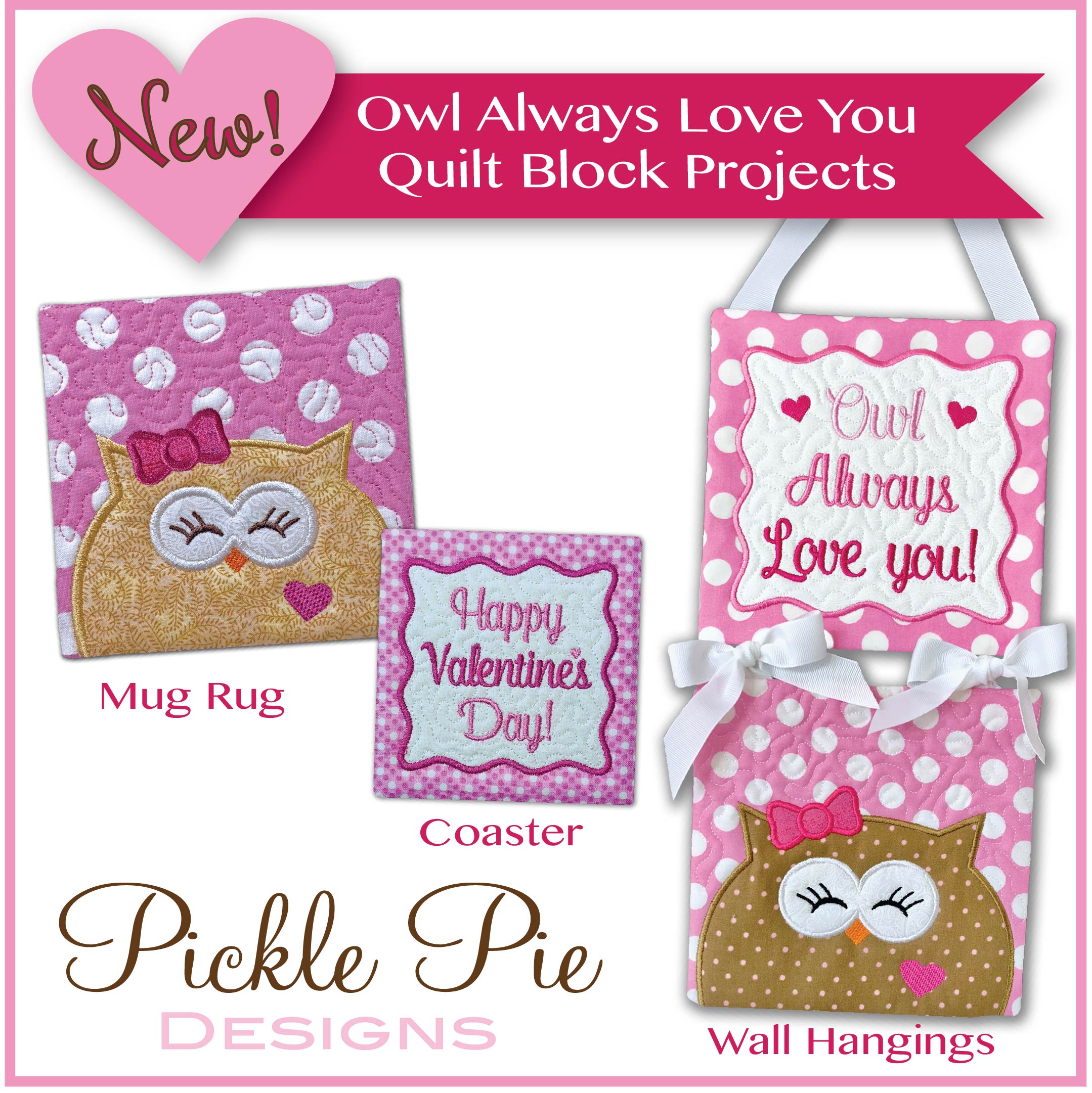 Owl Always Love You Quilt Projects In the Hoop Embroidery Design Collection