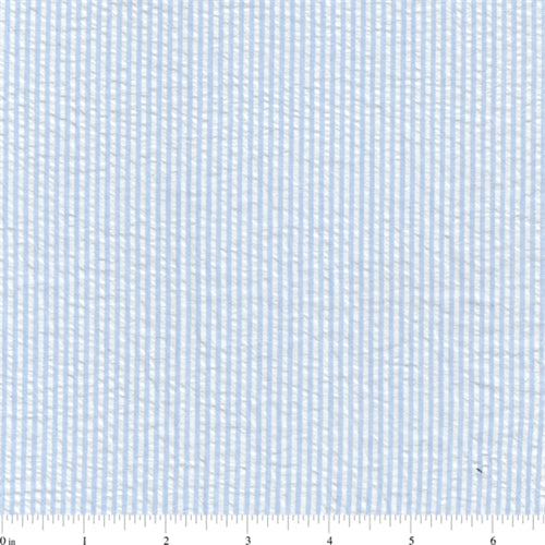 Blue Stripe Seersucker Fabric - Reorderable