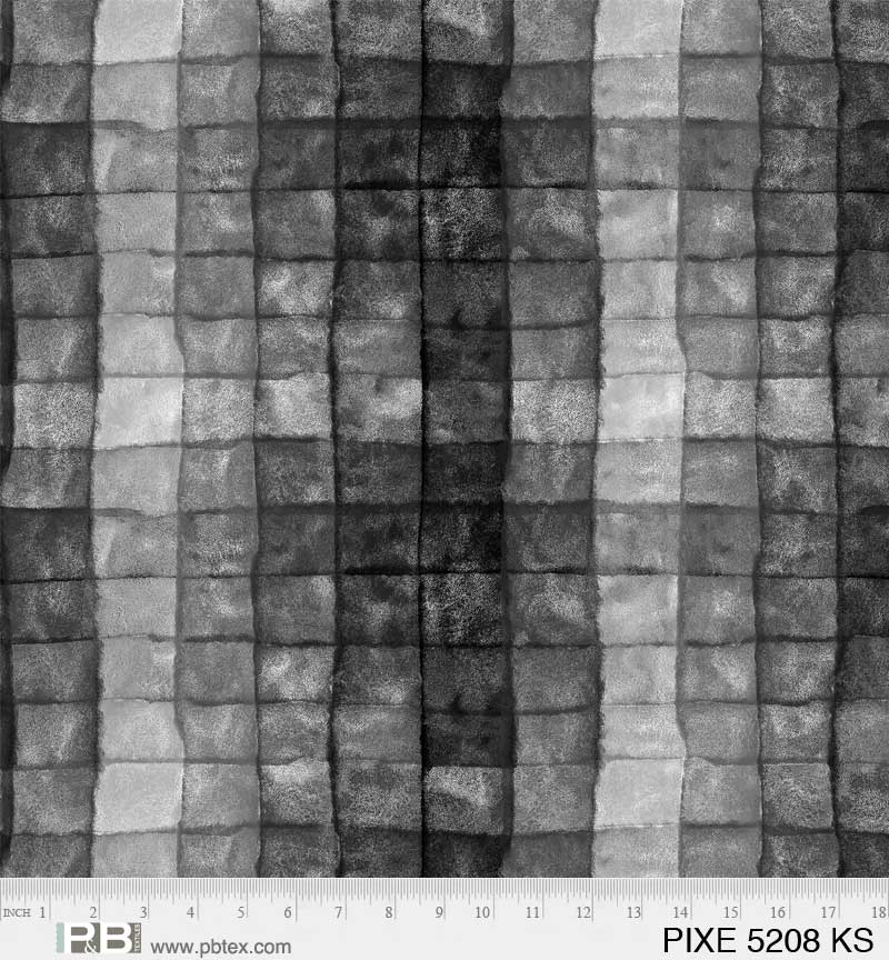Black Pixels Cotton Wideback Fabric per yard
