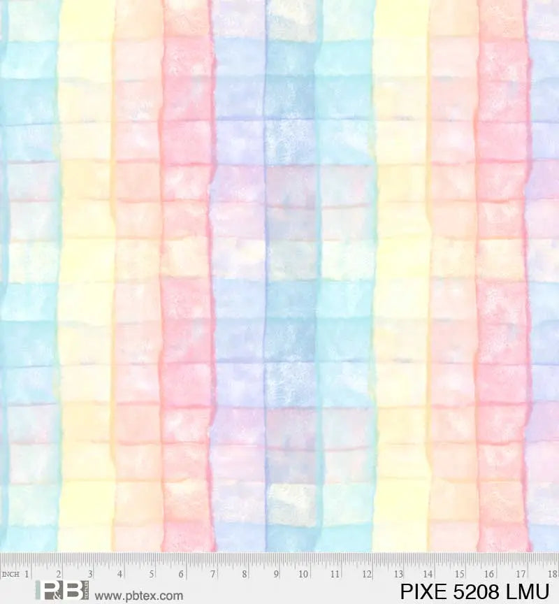 Multi Pastel Pixels Cotton Wideback Fabric per yard