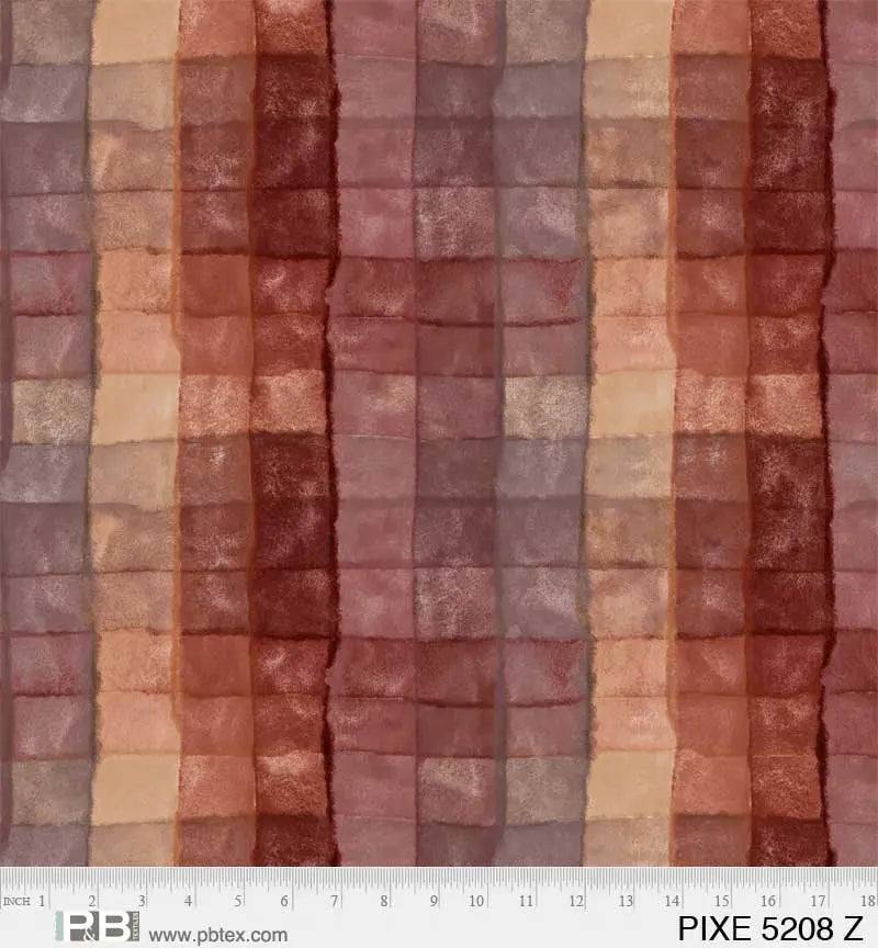 Brown Pixels Cotton Wideback Fabric per yard