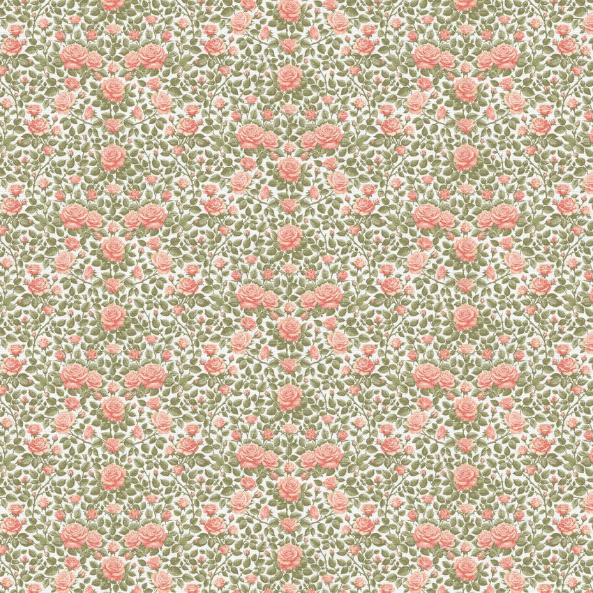 Roses Are Red Rose Trellis Cotton Wideback 118"  Fabric Per Yard