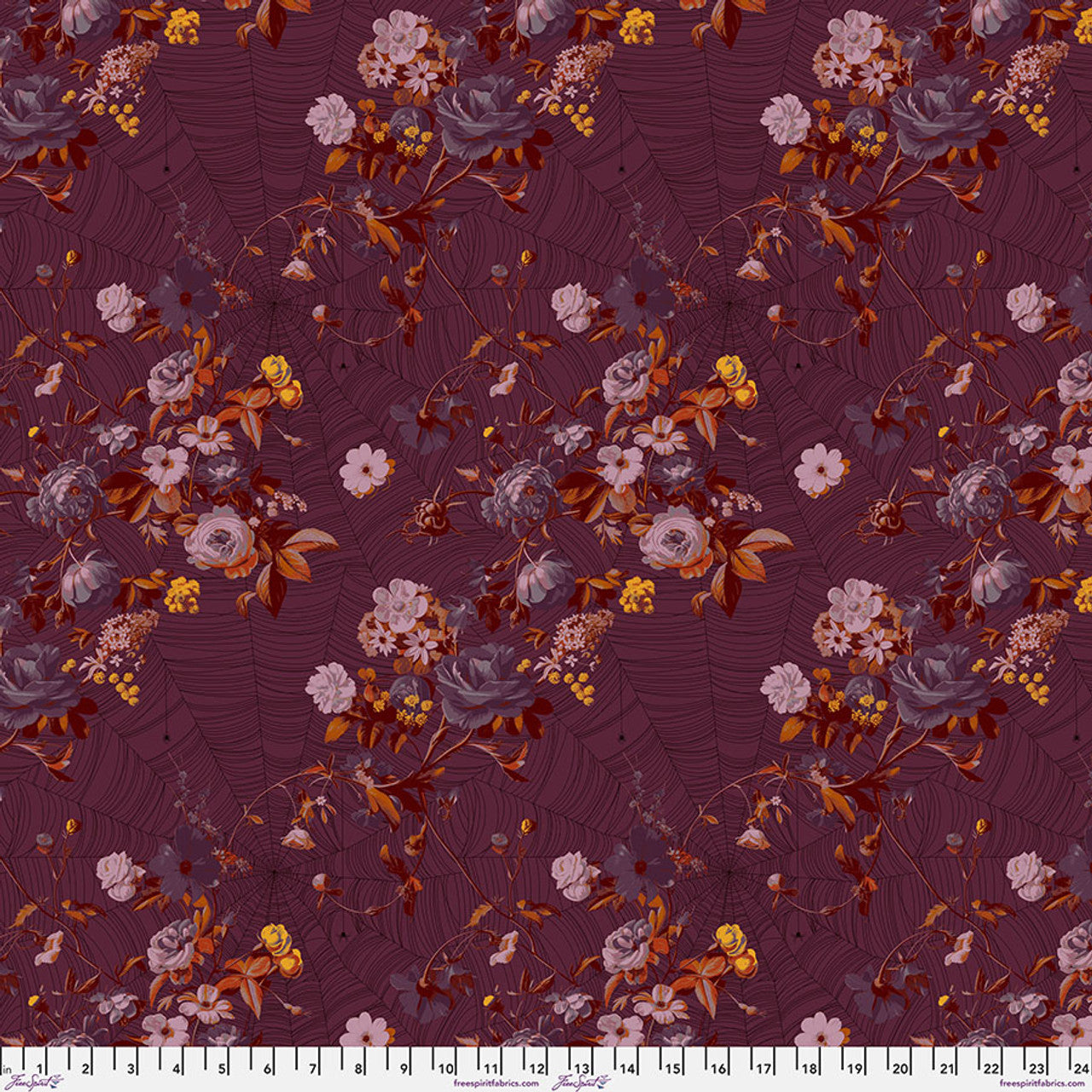 Enrapture by Giucy Giuce Vining - Cabernet Cotton 44"/45" Fabric Per Yard