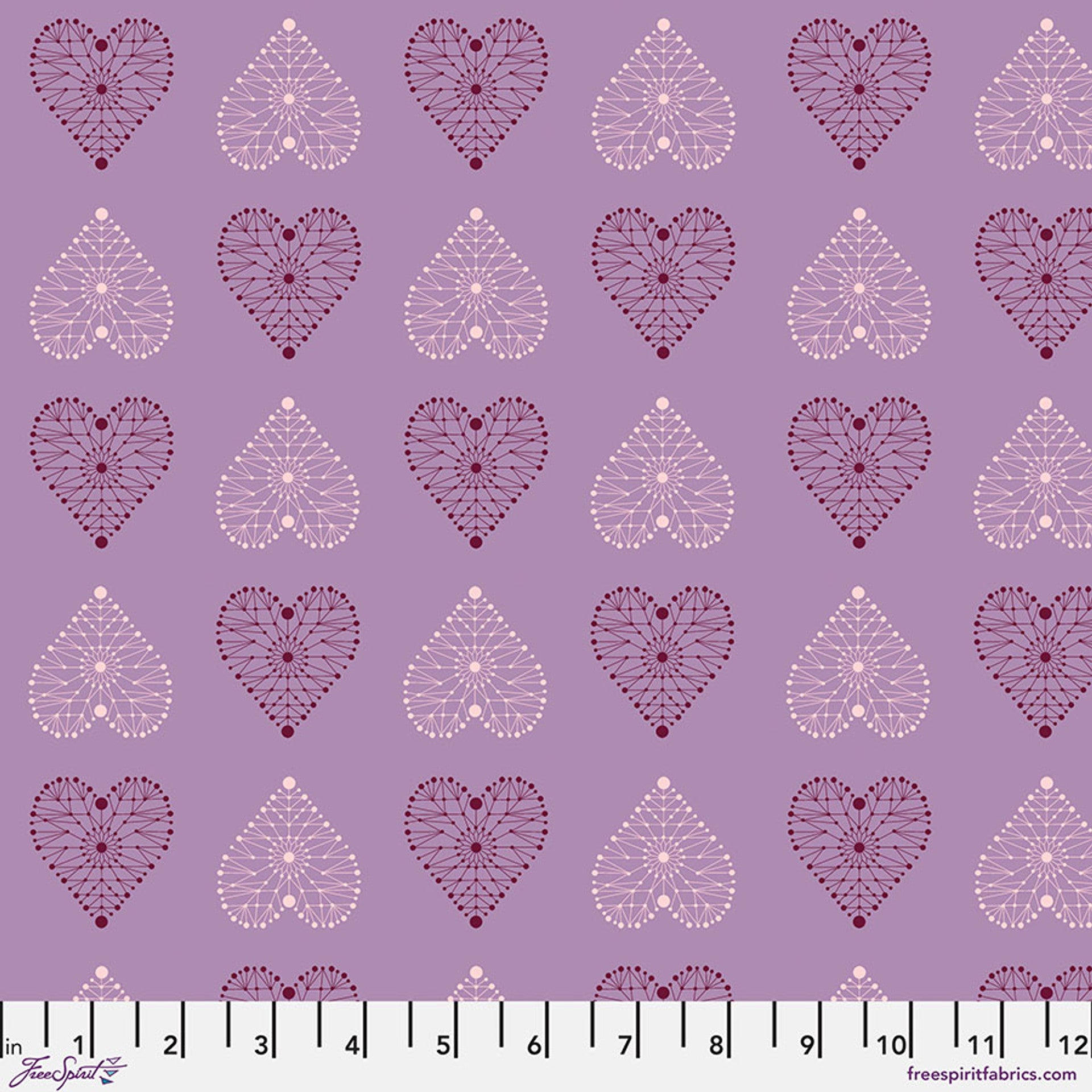 Enrapture by Giucy Giuce Amour - Amethyst Cotton 44"/45" Fabric Per Yard