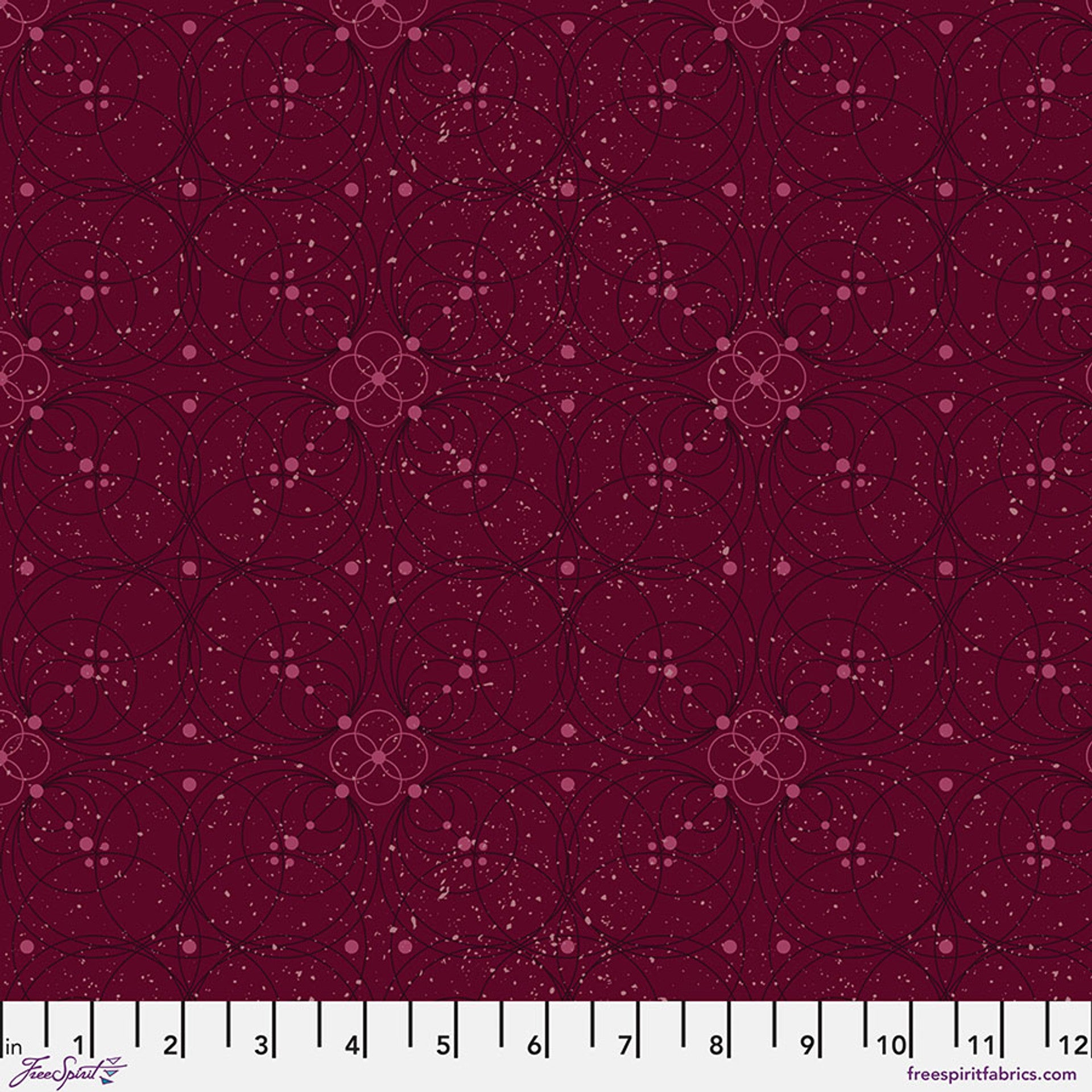 Enrapture by Giucy Giuce Flourish - Garnet Cotton 44"/45" Fabric Per Yard