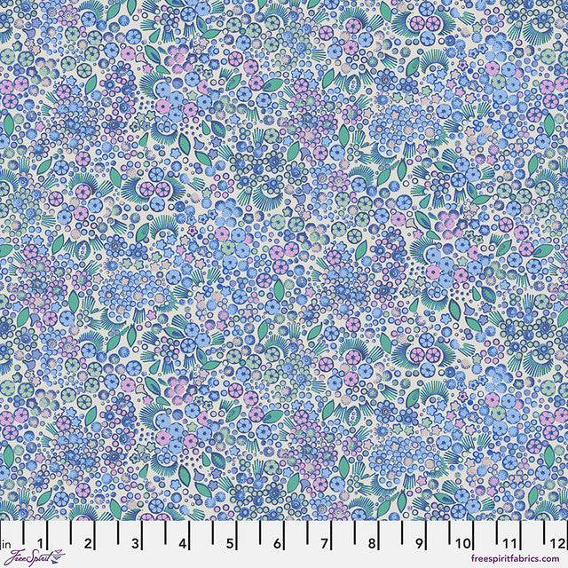 Little Meadow Blue Flourish And Bloom 44"/45" Cotton Fabric Per Yard