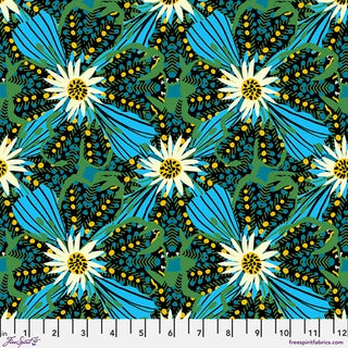 Echoes In Colour Savanna Starburst Lagoon Cotton 44"/45" Fabric Per Yard