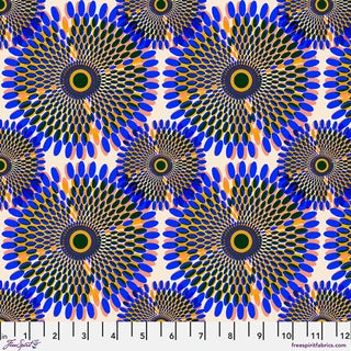 Echoes In Colour Feathered Halo Cobalt Cotton 44"/45" Fabric Per Yard