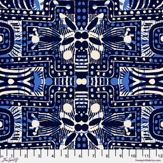 Echoes In Colour Indigo Labyrinth Midnight Cotton 44"/45" Fabric Per Yard