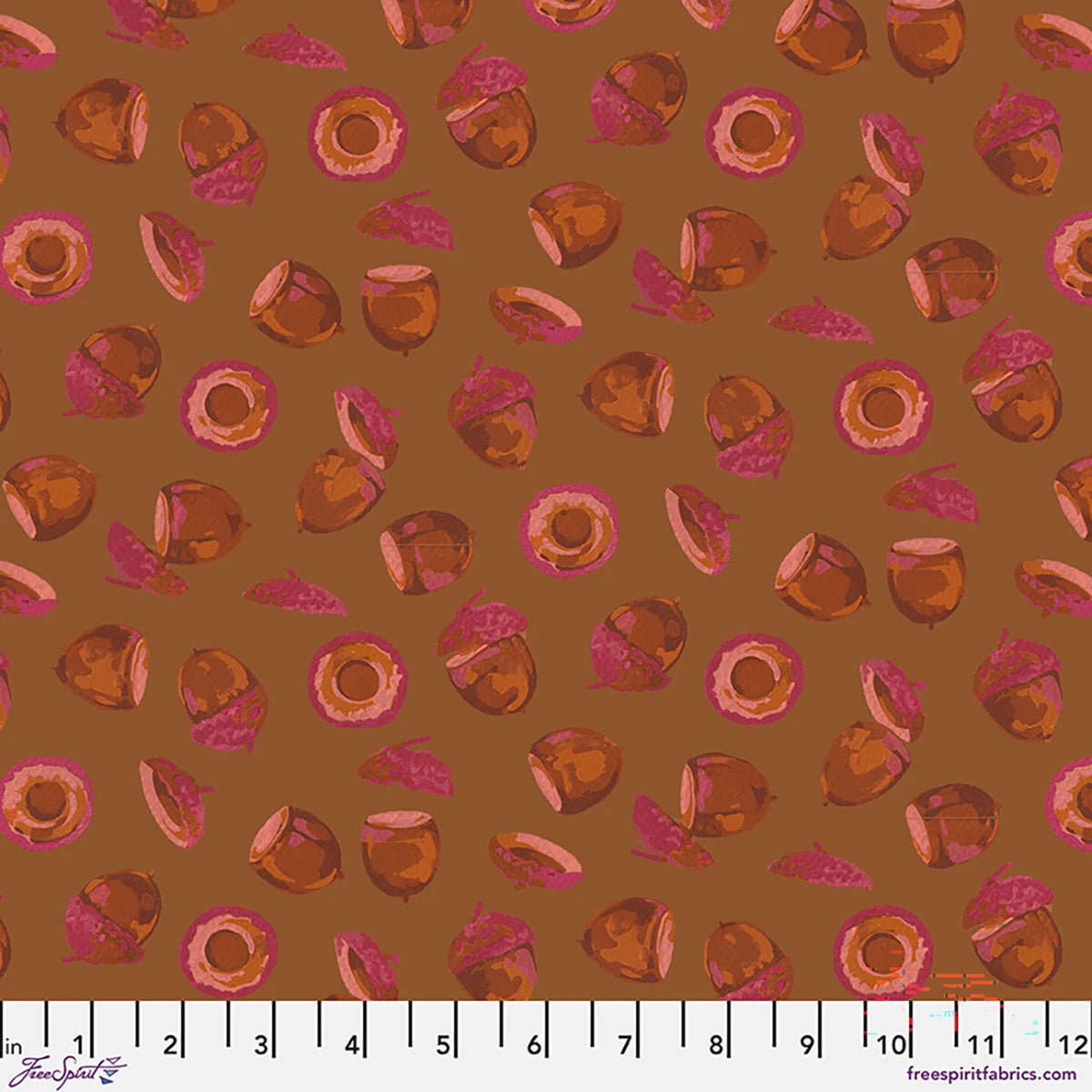 Golden Harvest Acorn Harvest Brown Cotton 44"/45" Fabric Per Yard