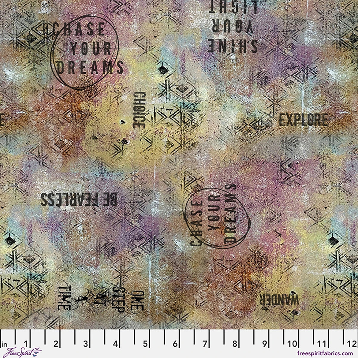 One Layer Away Affirmations Lilac Cotton 44"/45" Fabric Per Yard
