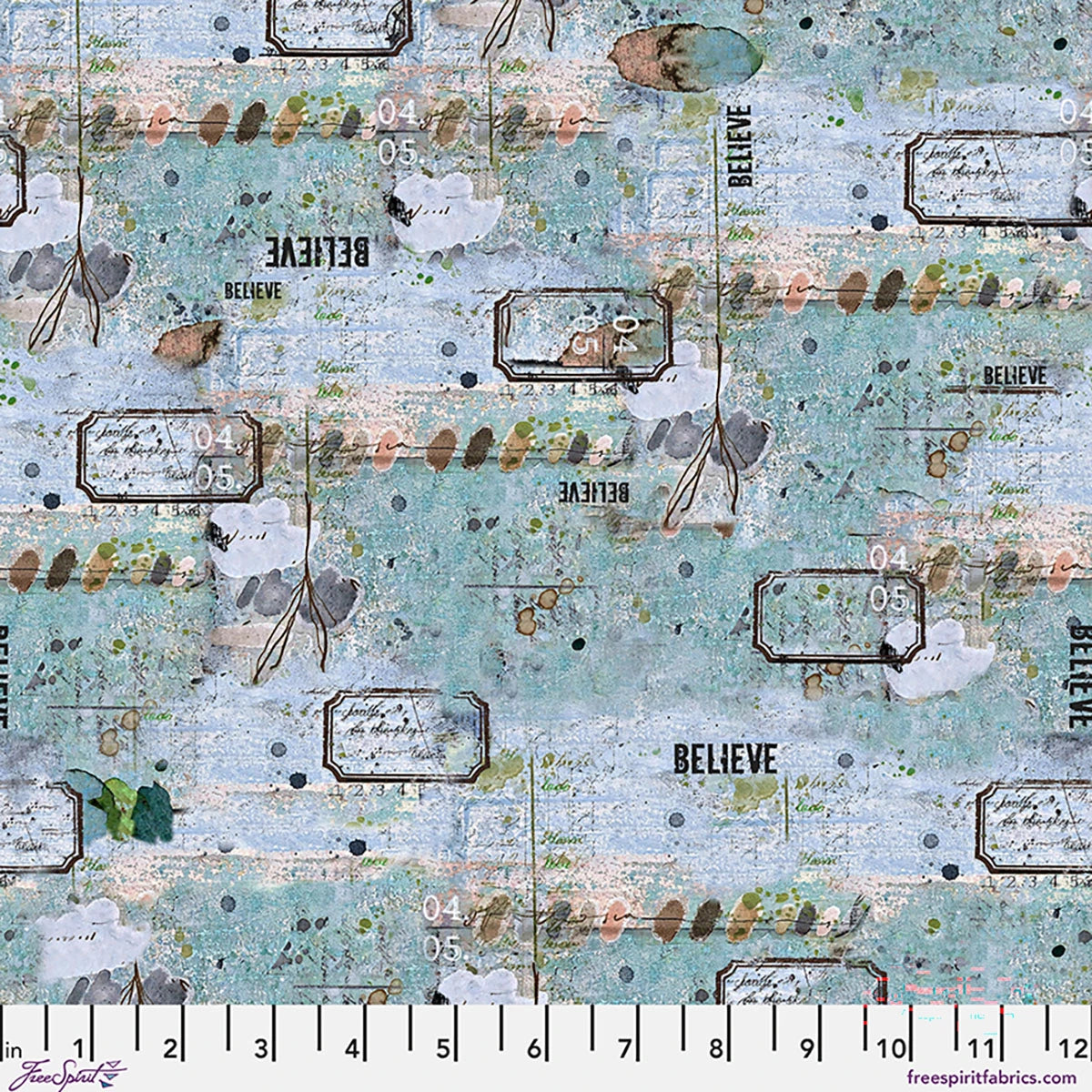 One Layer Away Believe Sky Cotton 44"/45" Fabric Per Yard