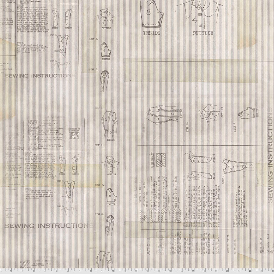 FreeSpirit Tim Holtz Monochrome Sewing Instructions quilting fabric in Linen