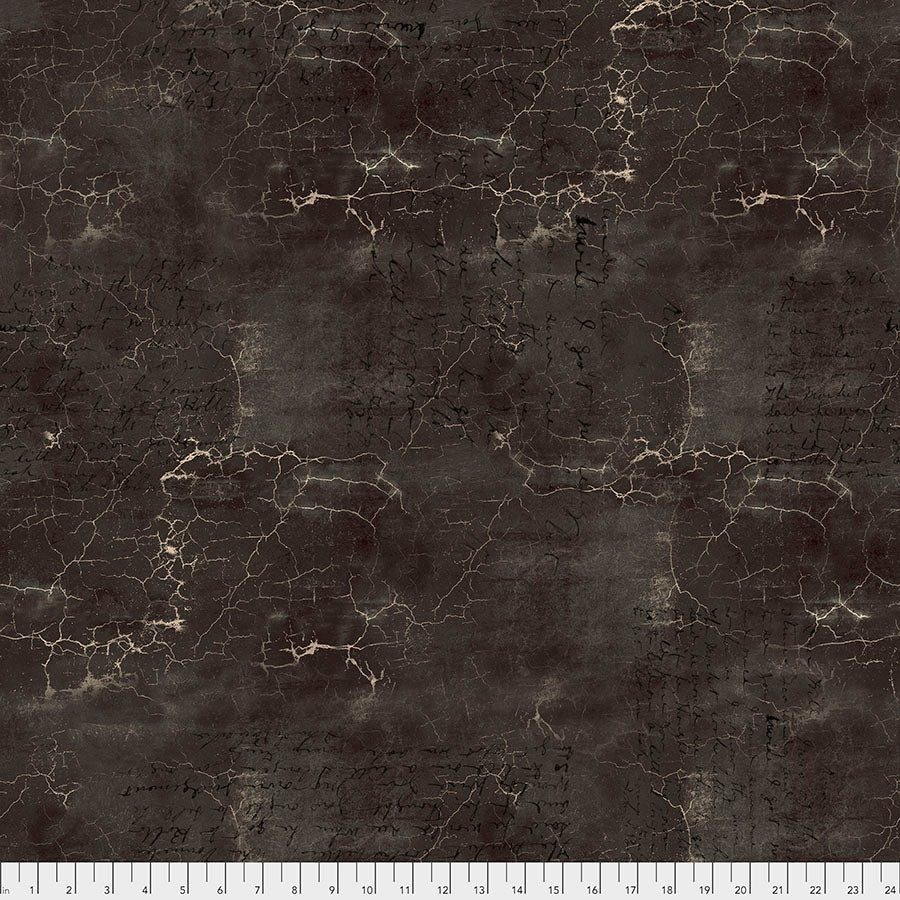 Tim Holtz Cracked Shadow quilting cotton in Black