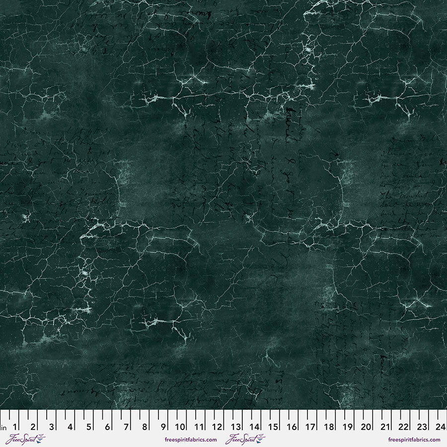 Tim Holtz Cracked Shadow quilting cotton in Jade