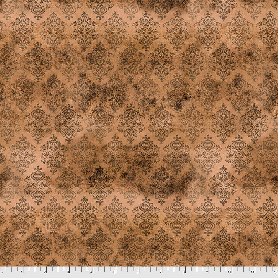 Tim Holtz Foundations Spellbound quilting cotton in Orange