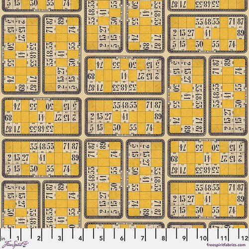 Tim Holtz Palette Numbers quilting cotton in Yellow