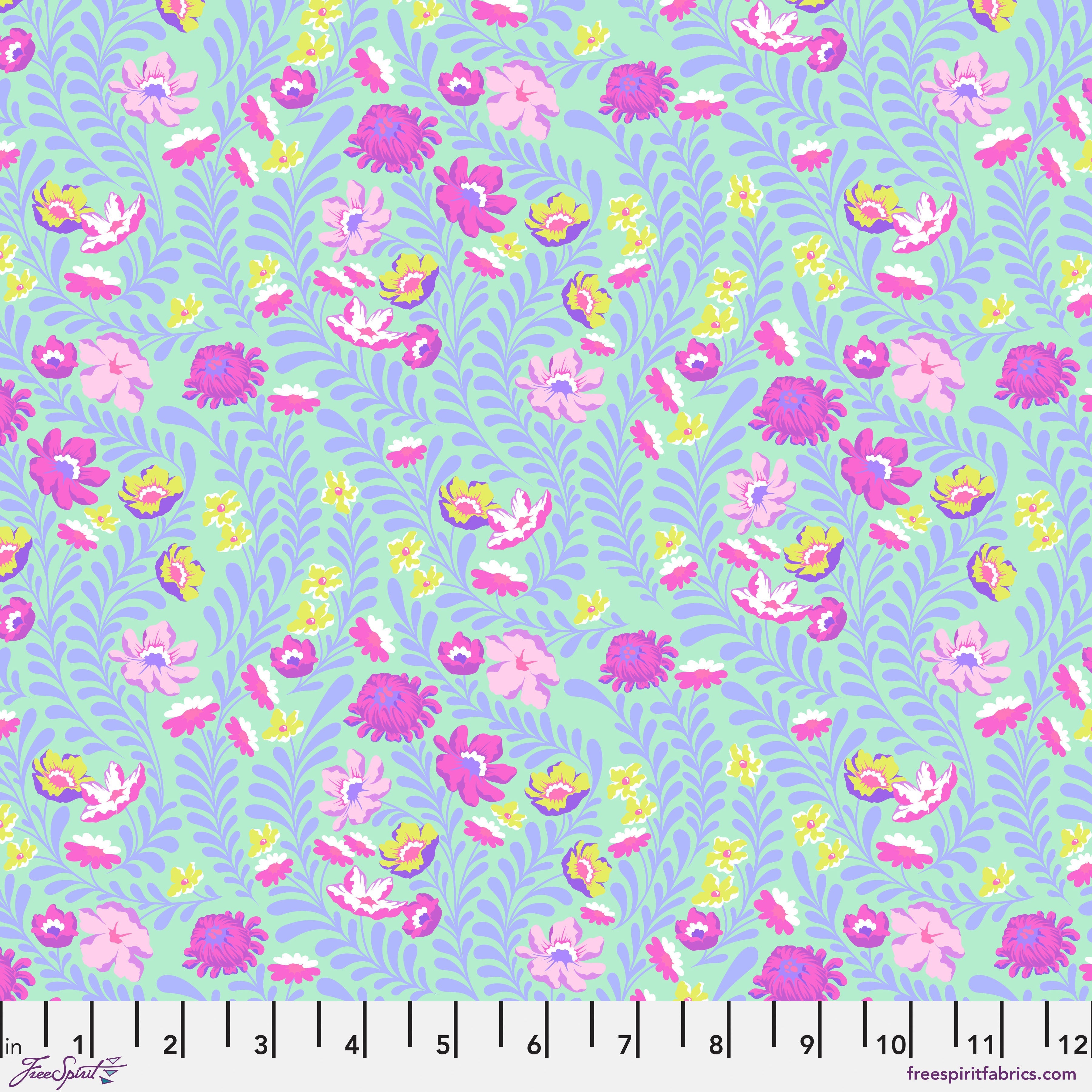 FreeSpirit Tula Pink Untamed flowerfield quilting cotton fabric in Cosmic