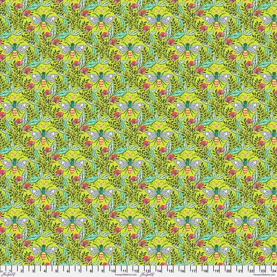 Tula Pink Full Moon Forest Shake Your Honey Maker quilting fabric in Enchanted