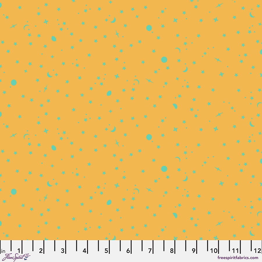 Tula Pink True Colors Space Sprinkles quilting fabric in Papaya