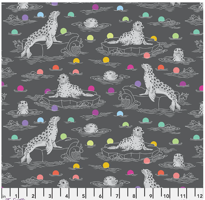 Free Spirit Tula Pink Graywork Seal the Deal Carbon quilting fabric