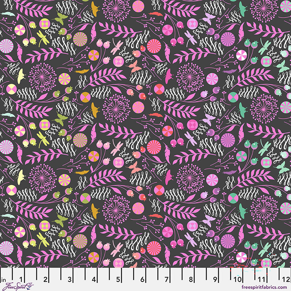 Prince Charming Déjà Vu Dandelion Licorice 44"/45" Cotton Fabric Per Yard