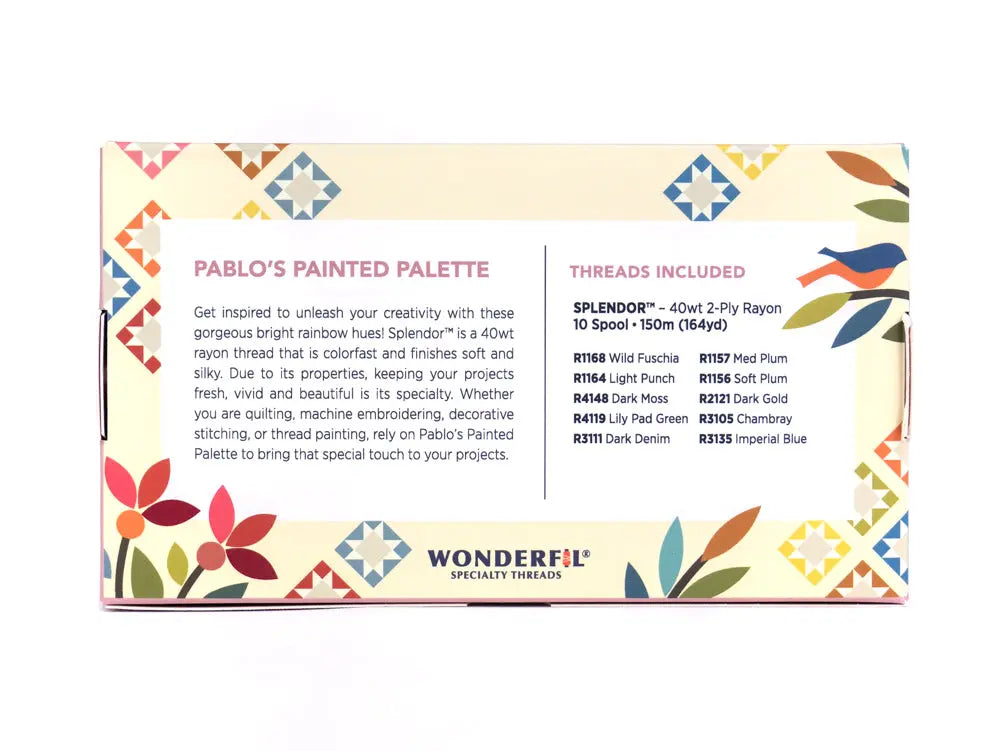 Pablo’s Painted Palette by Edyta Sitar - Rayon Thread Pack WonderFil USA