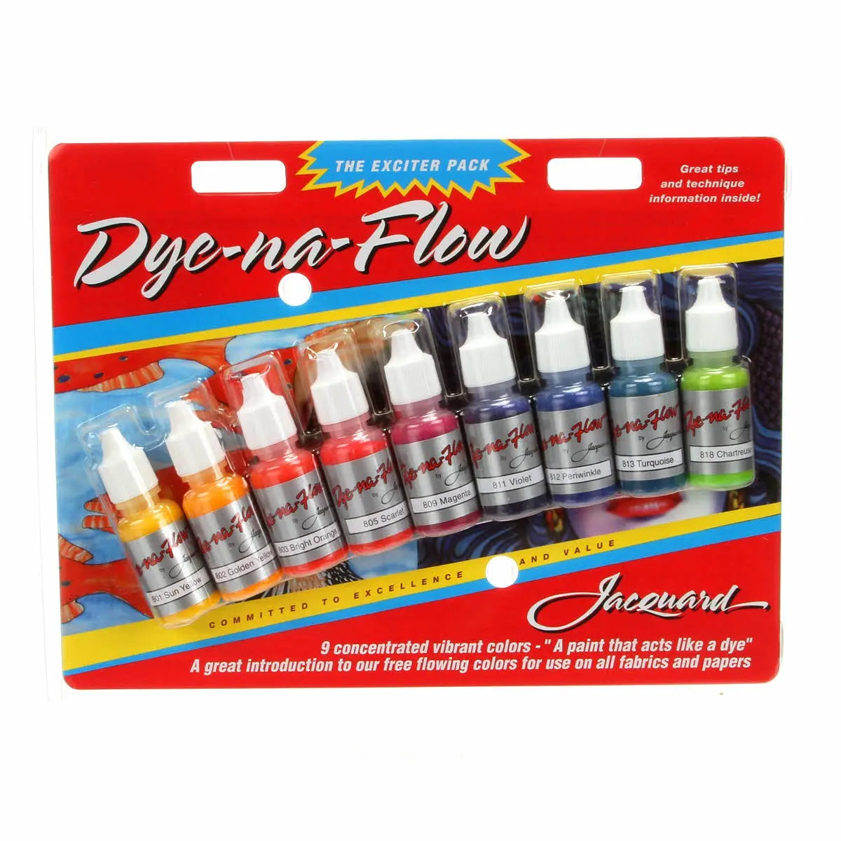 Paint Sampler 9 Pack Dye Na Flow - Linda's Electric Quilters