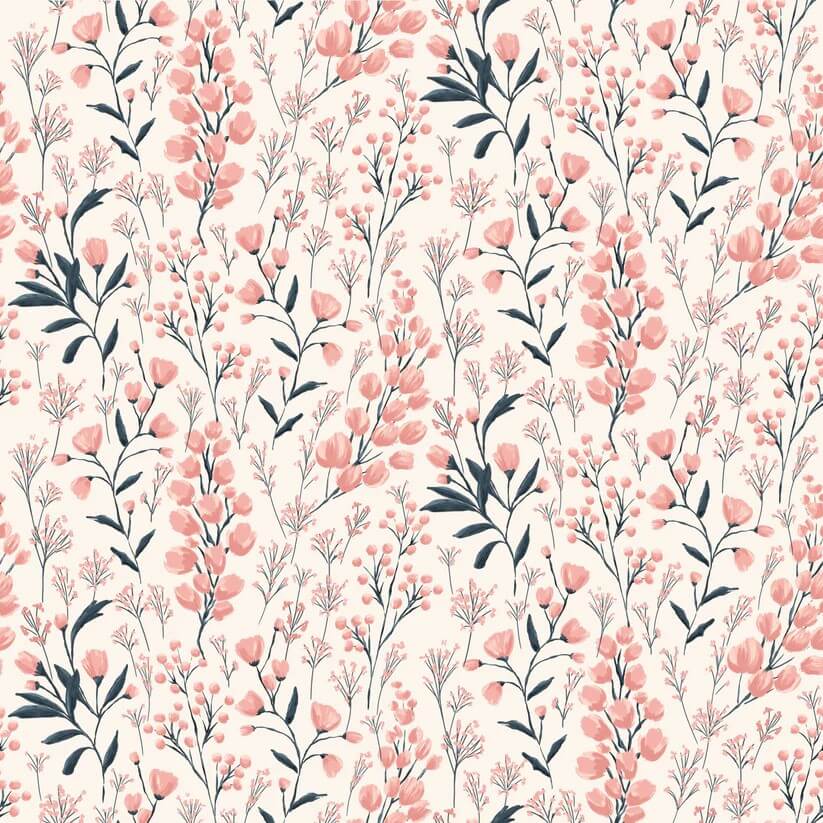 Painted Blossoms - Field of Dreams - White 44" / 45" Fabric Per Yard
