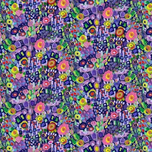 Painted Small Geo Floral Cotton 44"/45" Fabric Per Yard Sykel Studio