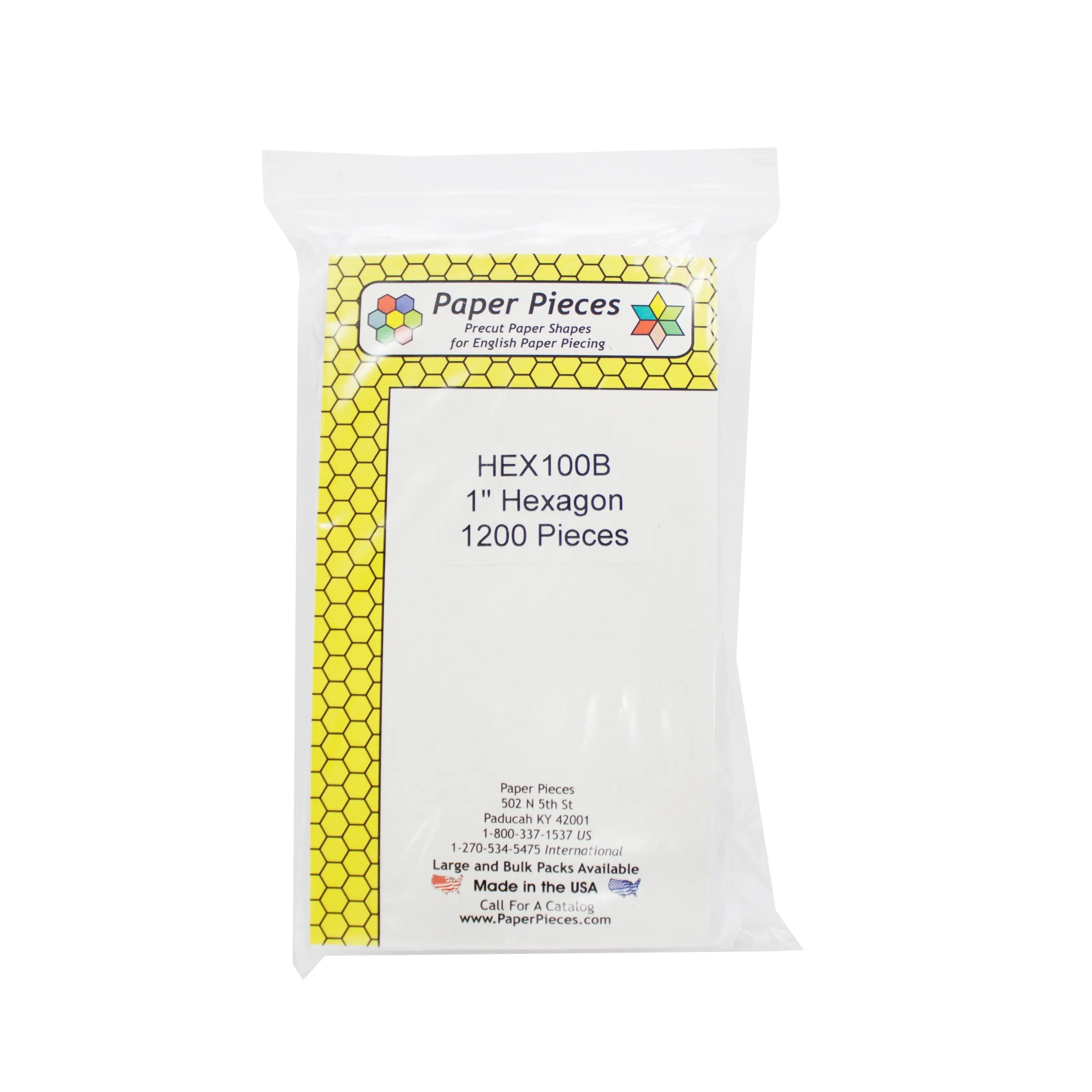 Paper Piece Hexagons Pack 1in 1200pc - Linda's Electric Quilters