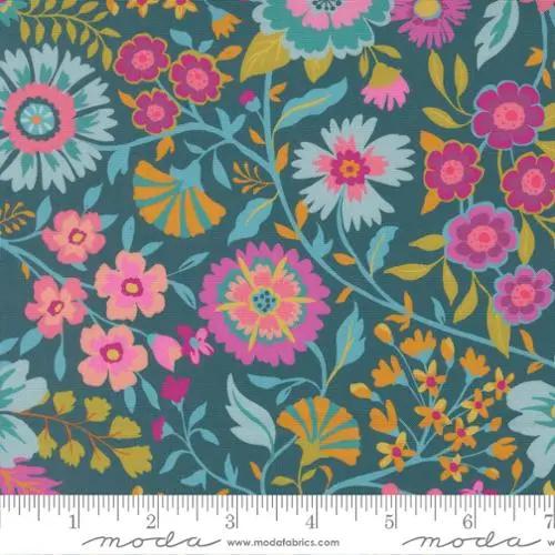Parlor Wild And Free Peacock Cotton 44"/45" Fabric Per Yard Moda Fabrics & Supplies