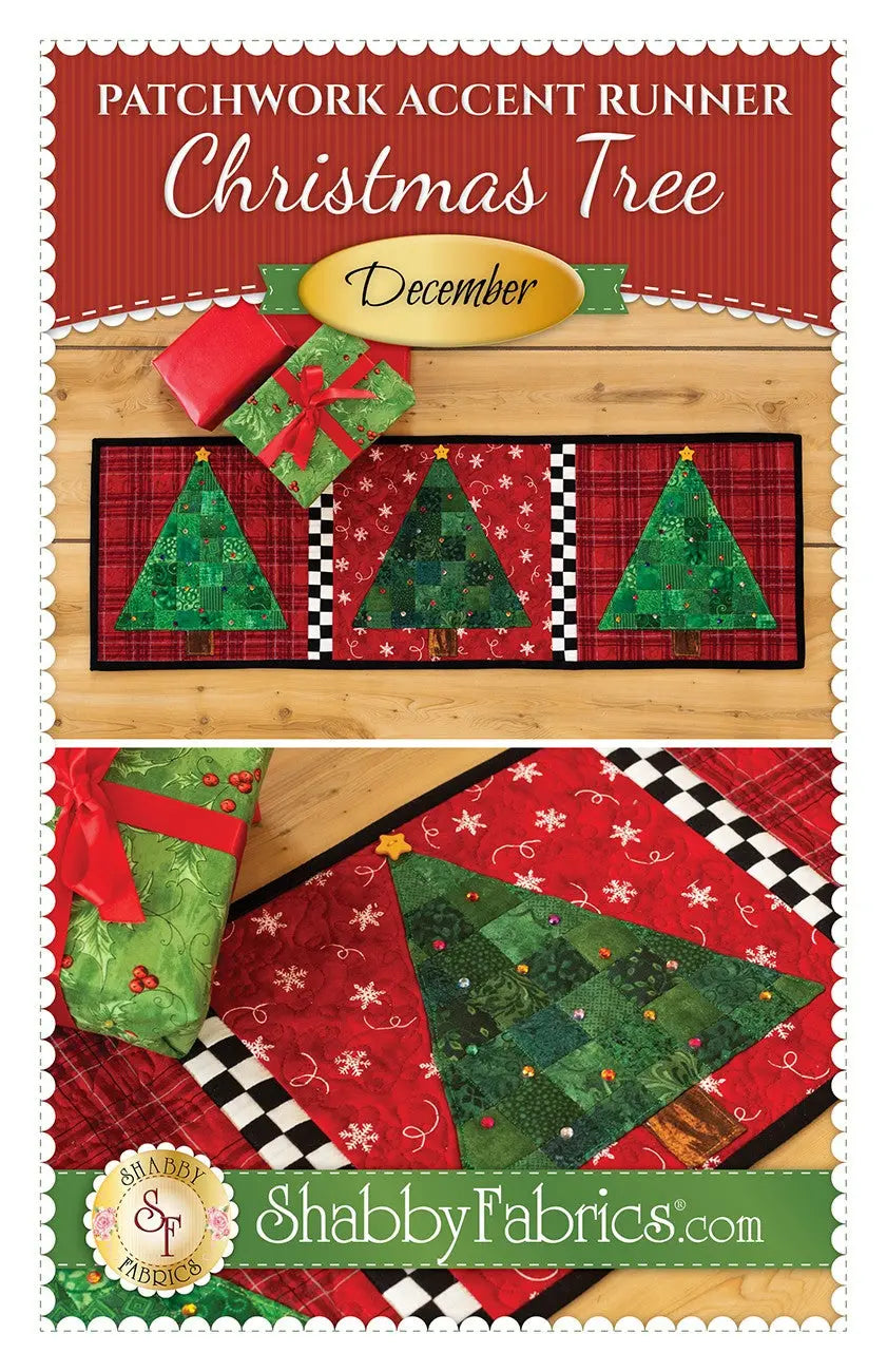 Patchwork Accent Runner Christmas Trees December Checker Distributor