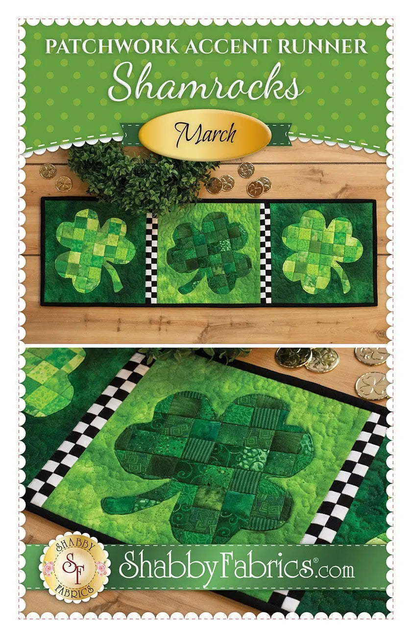 Patchwork Accent Runner Shamrocks March - Linda's Electric Quilters
