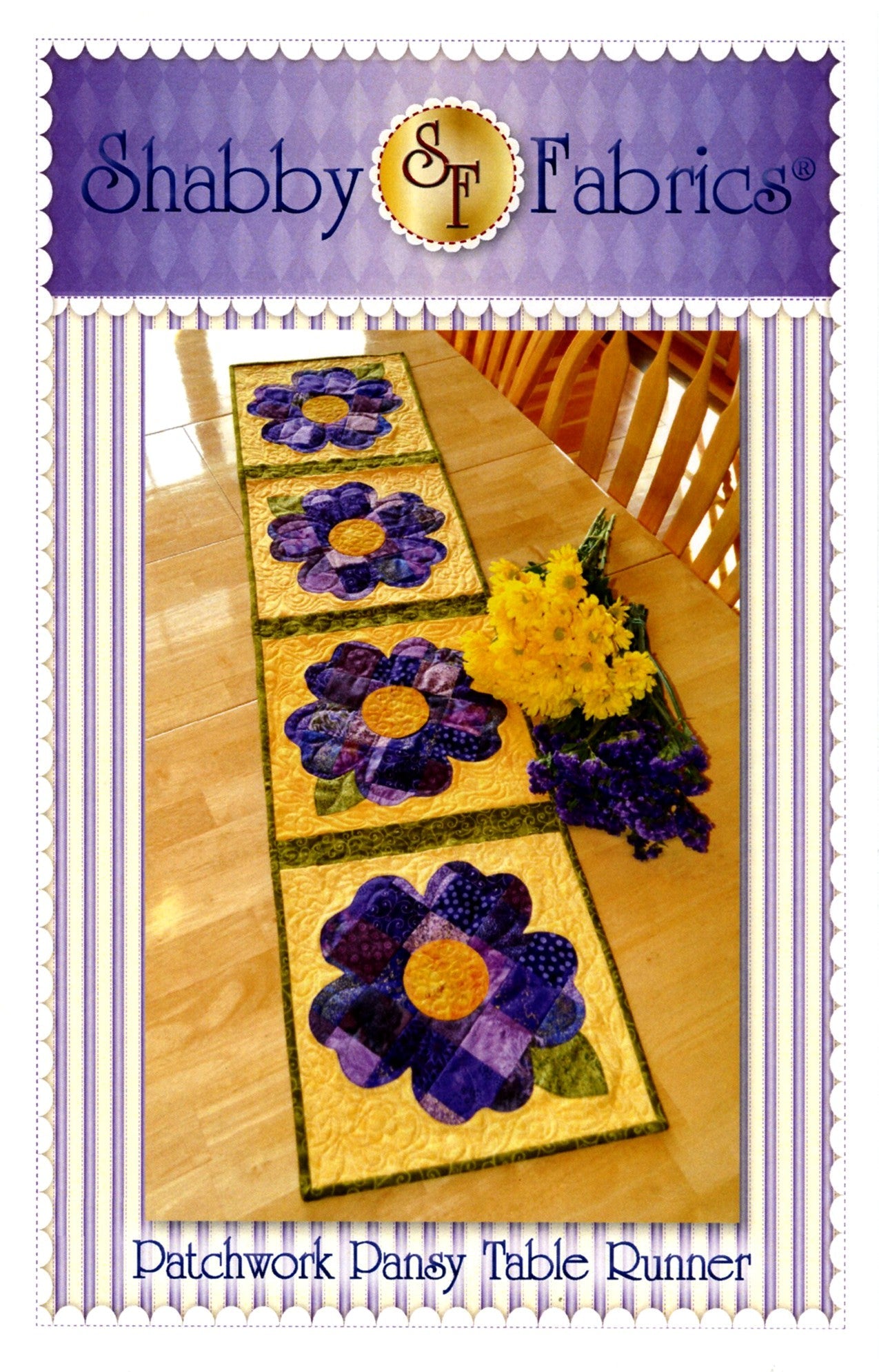 Patchwork Pansy Table Runner - Linda's Electric Quilters