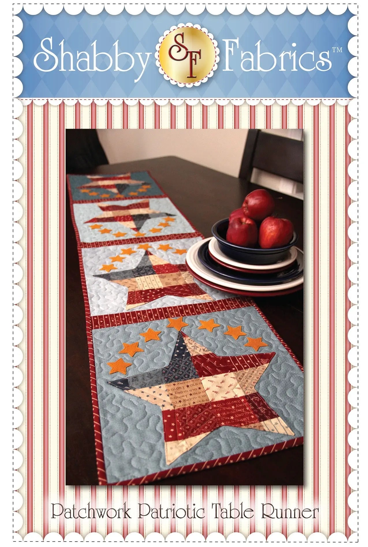 Patchwork Patriotic Table Runner - Linda's Electric Quilters