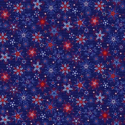 Patriotic Pop Starry Medallions 43"/44" Fabric Per Yard Henry Glass & Co