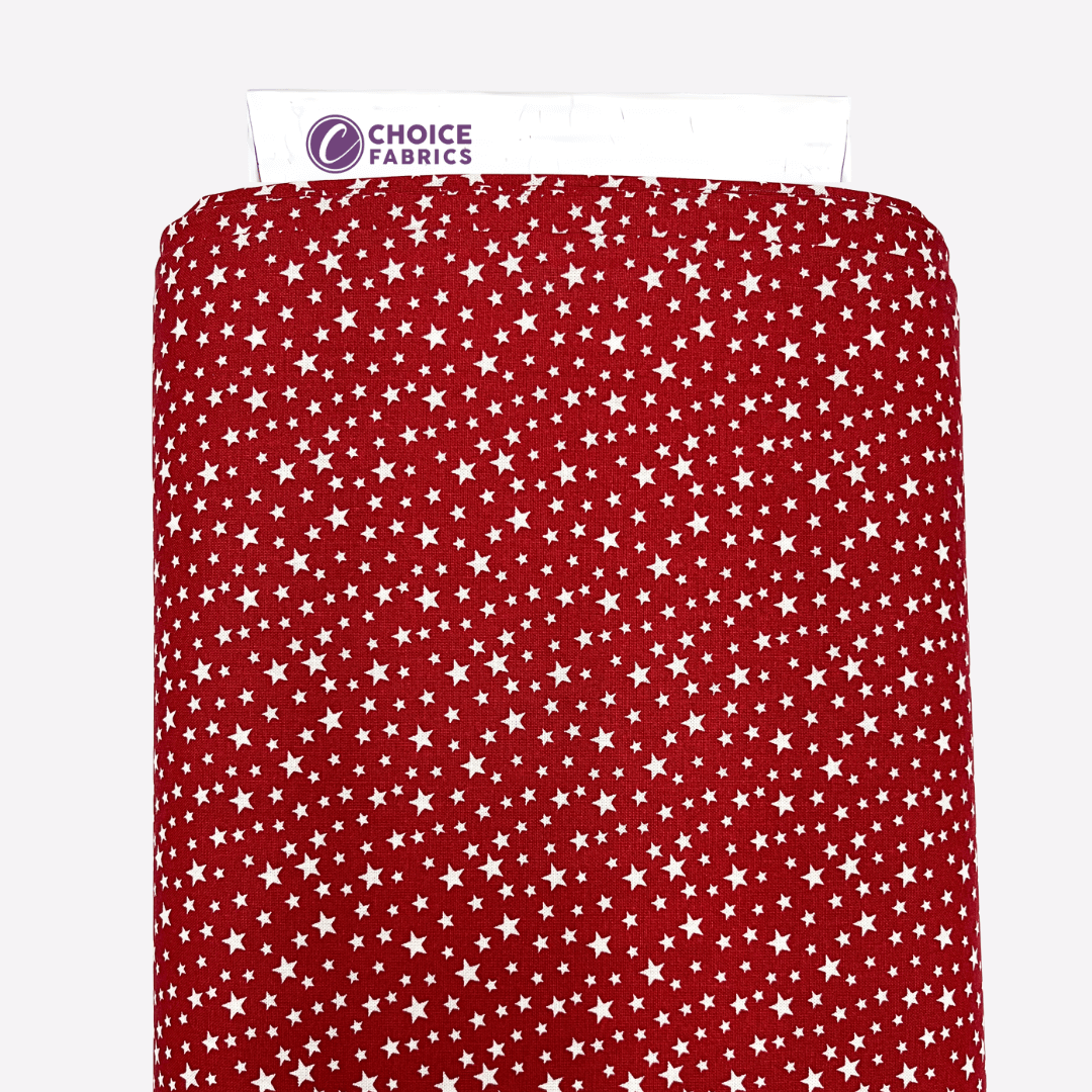 Patriotic Stars 108" Supreme Backings - White Stars on Red Wideback Fabric Per Yard