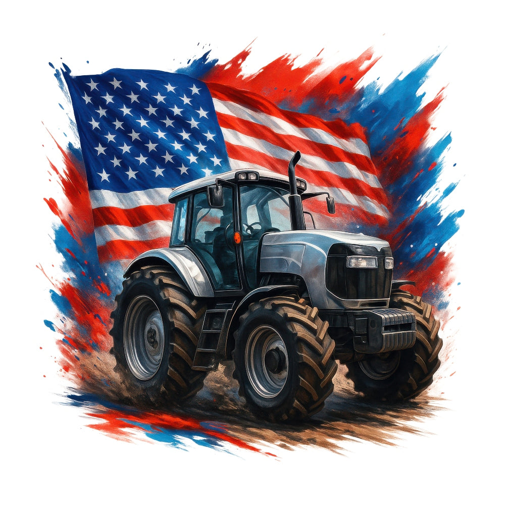 Patriotic Tractor Fabric Panel 11